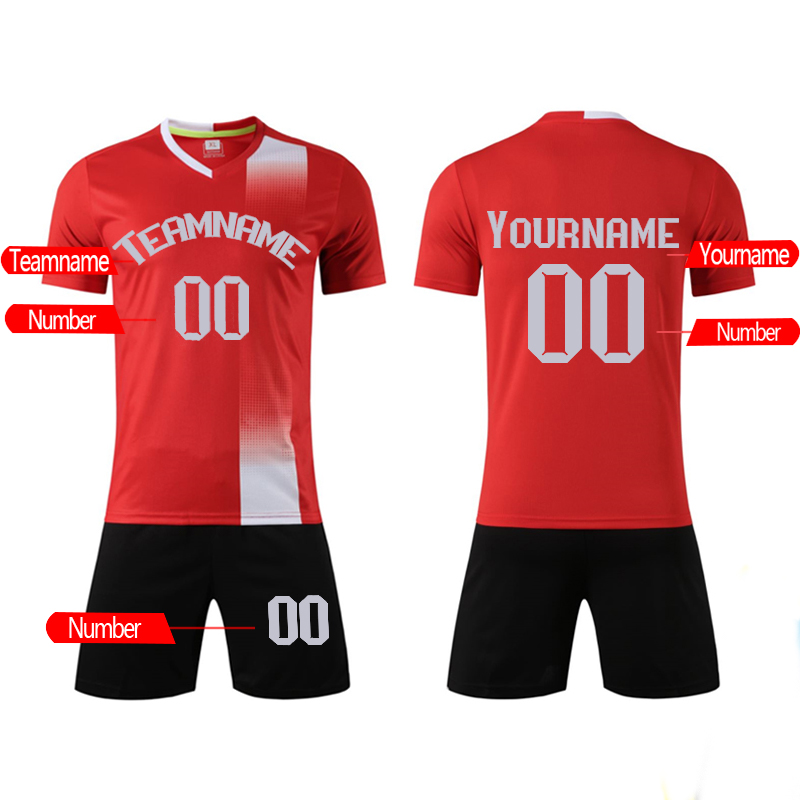 Custom Adult Kids Red Football Jersey